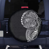 Hawaiian Traditional Tattoos Spare Tire Cover Kakau Tribal Tropical Plant Motif Black Color LT03 No hole Black - Polynesian Pride