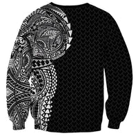 Hawaiian Traditional Tattoos Sweatshirt Kakau Tribal Tropical Plant Motif Black Color LT03 - Polynesian Pride