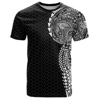 Hawaiian Traditional Tattoos T Shirt Kakau Tribal Tropical Plant Motif Black Color LT03 Black - Polynesian Pride