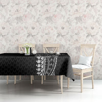 Hawaiian Traditional Tattoos Tablecloth Kakau Tribal Tropical Plant Motif Black Color LT03 - Polynesian Pride