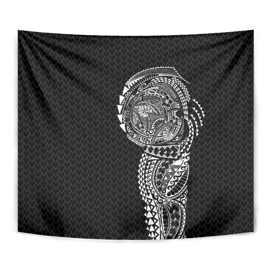 Hawaiian Traditional Tattoos Tapestry Kakau Tribal Tropical Plant Motif Black Color LT03 - Polynesian Pride