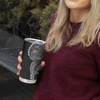 Hawaiian Traditional Tattoos Tumbler Cup Kakau Tribal Tropical Plant Motif Black Color LT03 - Polynesian Pride