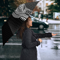 Hawaiian Traditional Tattoos Umbrella Kakau Tribal Tropical Plant Motif Black Color LT03 - Polynesian Pride