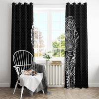 Hawaiian Traditional Tattoos Window Curtain Kakau Tribal Tropical Plant Motif Black Color LT03 - Polynesian Pride