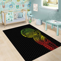 Hawaiian Traditional Tattoos Area Rug Kakau Tribal Tropical Plant Motif Kanaka Maoli Flag Color Inspired LT03 - Polynesian Pride