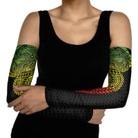 Hawaiian Traditional Tattoos Arm Sleeves Kakau Tribal Tropical Plant Motif Kanaka Maoli Flag Color Inspired LT03 - Polynesian Pride
