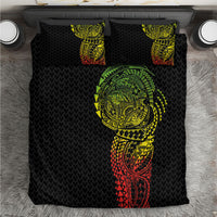 Hawaiian Traditional Tattoos Bedding Set Kakau Tribal Tropical Plant Motif Kanaka Maoli Flag Color Inspired LT03 Multicolor - Polynesian Pride