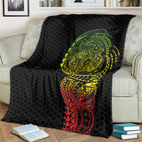Hawaiian Traditional Tattoos Blanket Kakau Tribal Tropical Plant Motif Kanaka Maoli Flag Color Inspired LT03 - Polynesian Pride
