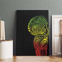 Hawaiian Traditional Tattoos Canvas Wall Art Kakau Tribal Tropical Plant Motif Kanaka Maoli Flag Color Inspired LT03 - Polynesian Pride