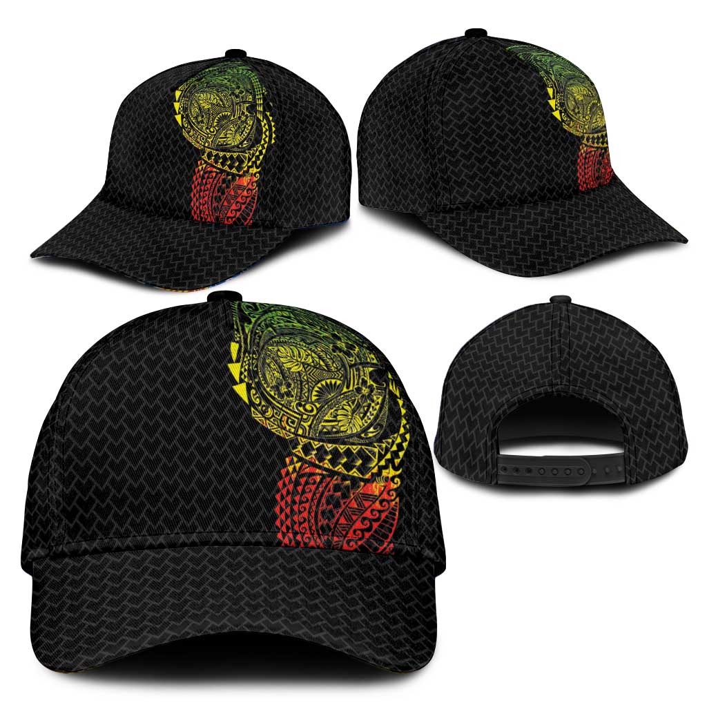Hawaiian Traditional Tattoos Classic Cap Kakau Tribal Tropical Plants Motif Kanaka Maoli Flag Color Inspired LT03 - Polynesian Pride