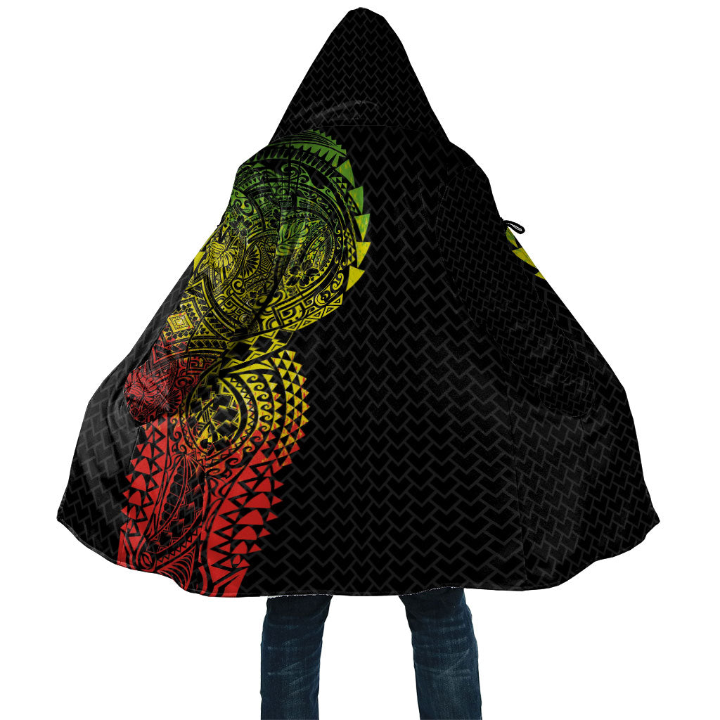 Hawaiian Traditional Tattoos Cloak Kakau Tribal Tropical Plant Motif Kanaka Maoli Flag Color Inspired LT03 Unisex Multicolor - Polynesian Pride
