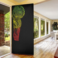Hawaiian Traditional Tattoos Door Cover Kakau Tribal Tropical Plant Motif Kanaka Maoli Flag Color Inspired LT03 - Polynesian Pride