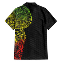 Hawaiian Traditional Tattoos Family Matching Tank Maxi Dress and Hawaiian Shirt Kakau Tribal Tropical Plant Motif Kanaka Maoli Flag Color Inspired LT03 - Polynesian Pride