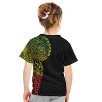 Hawaiian Traditional Tattoos Kid T Shirt Kakau Tribal Tropical Plant Motif Kanaka Maoli Flag Color Inspired LT03 - Polynesian Pride