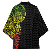 Hawaiian Traditional Tattoos Kimono Kakau Tribal Tropical Plant Motif Kanaka Maoli Flag Color Inspired LT03 - Polynesian Pride