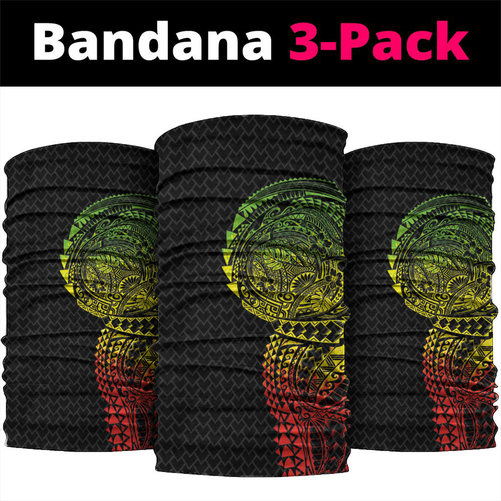 Hawaiian Traditional Tattoos Neck Gaiter Kakau Tribal Tropical Plant Motif Kanaka Maoli Flag Color Inspired LT03 package One Size: 25*50cm Multicolor - Polynesian Pride