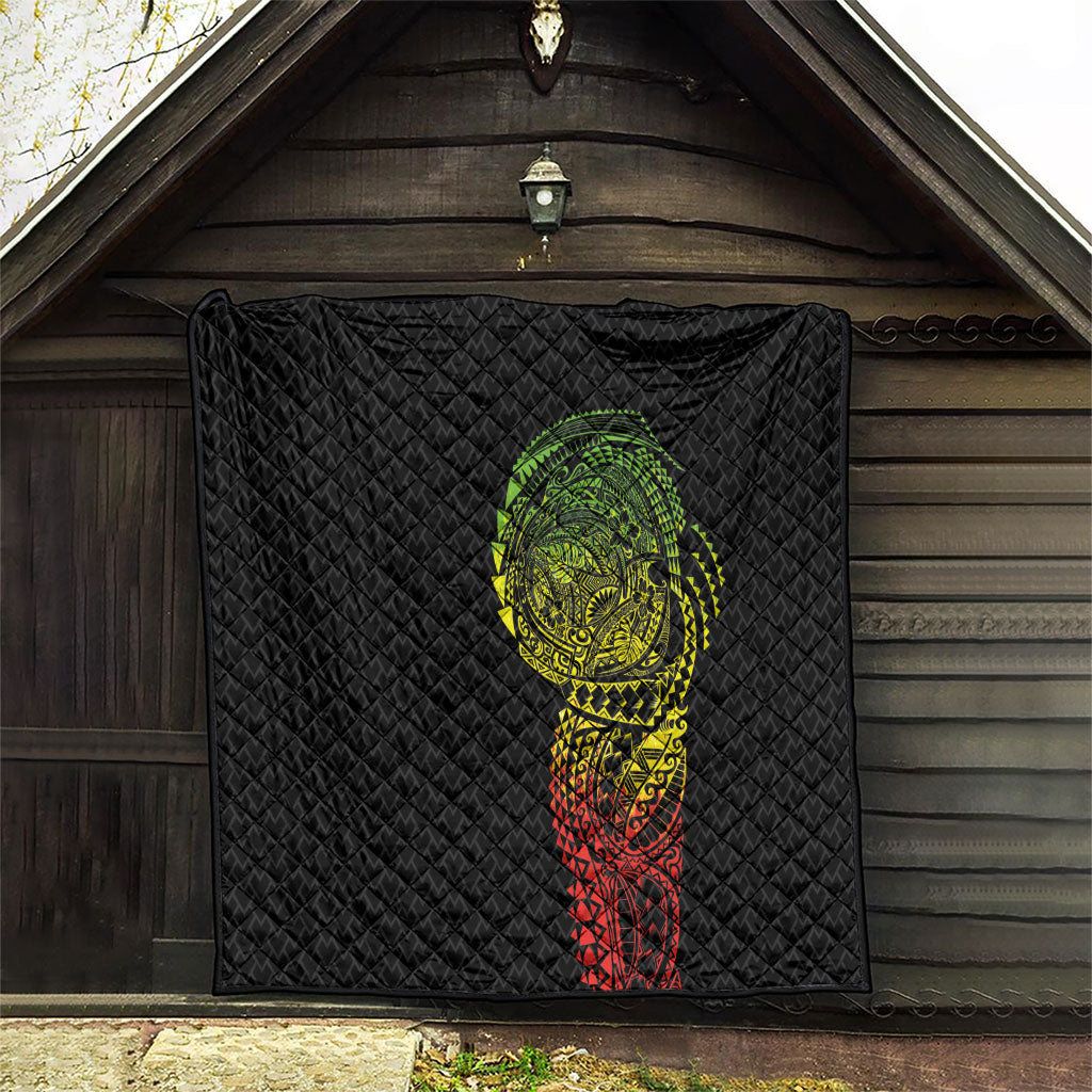 Hawaiian Traditional Tattoos Quilt Kakau Tribal Tropical Plant Motif Kanaka Maoli Flag Color Inspired LT03 - Polynesian Pride