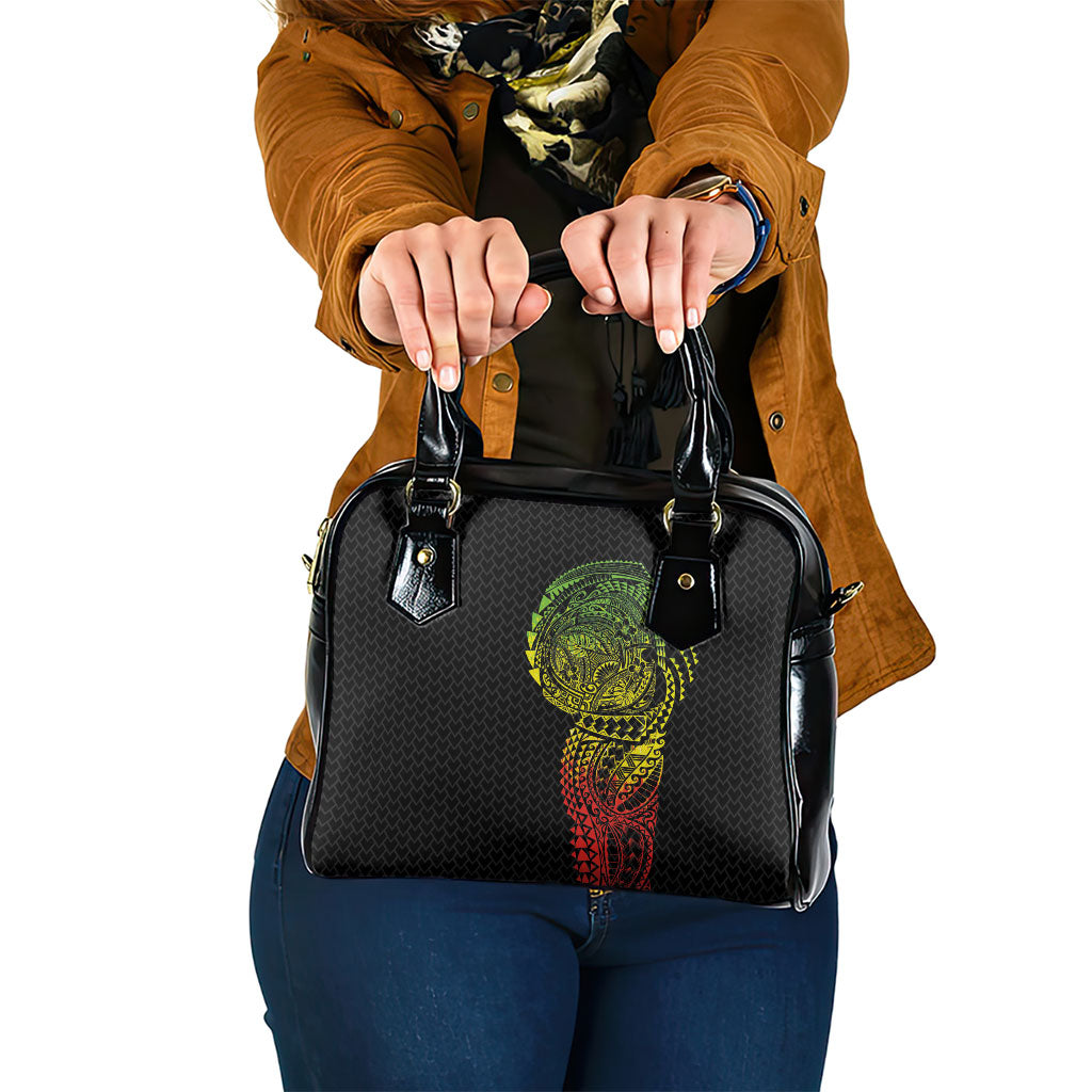 Hawaiian Traditional Tattoos Shoulder Handbag Kakau Tribal Tropical Plant Motif Kanaka Maoli Flag Color Inspired LT03 One Size Multicolor - Polynesian Pride