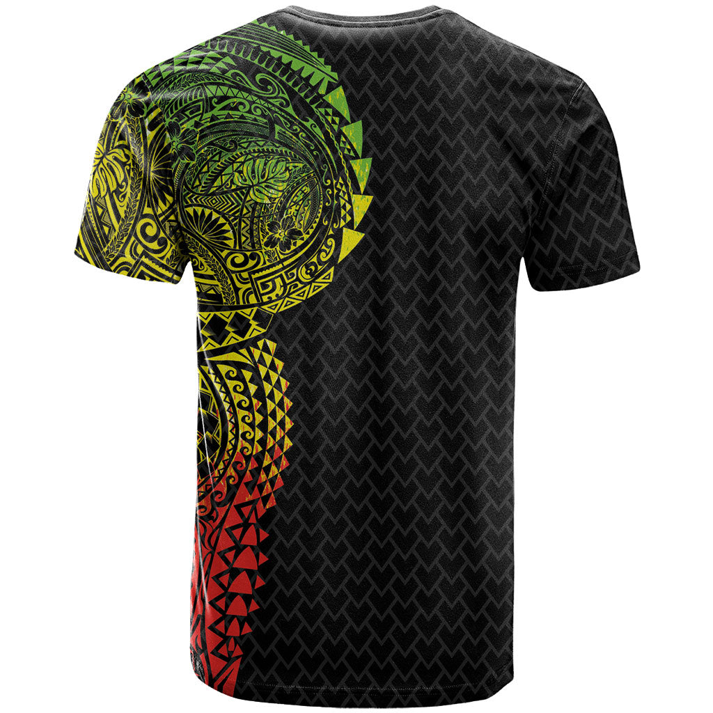 Hawaiian Traditional Tattoos T Shirt Kakau Tribal Tropical Plant Motif Kanaka Maoli Flag Color Inspired LT03 - Polynesian Pride