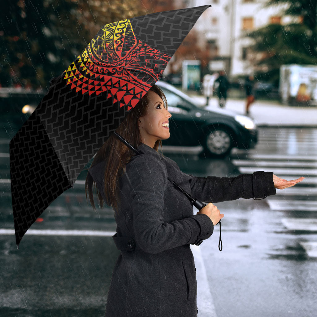 Hawaiian Traditional Tattoos Umbrella Kakau Tribal Tropical Plant Motif Kanaka Maoli Flag Color Inspired LT03 - Polynesian Pride