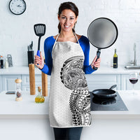 Hawaiian Traditional Tattoos Apron Kakau Tribal Tropical Plant Motif White Color LT03 - Polynesian Pride