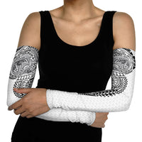Hawaiian Traditional Tattoos Arm Sleeves Kakau Tribal Tropical Plant Motif White Color LT03 - Polynesian Pride