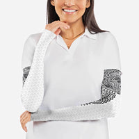 Hawaiian Traditional Tattoos Arm Sleeves Kakau Tribal Tropical Plant Motif White Color LT03 - Polynesian Pride