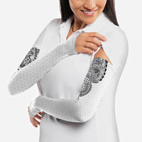 Hawaiian Traditional Tattoos Arm Sleeves Kakau Tribal Tropical Plant Motif White Color LT03 - Polynesian Pride