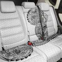 Hawaiian Traditional Tattoos Back Car Seat Cover Kakau Tribal Tropical Plant Motif White Color LT03 - Polynesian Pride