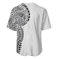 Hawaiian Traditional Tattoos Baseball Jersey Kakau Tribal Tropical Plant Motif White Color LT03 - Polynesian Pride