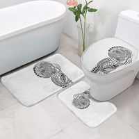 Hawaiian Traditional Tattoos Bathroom Set Kakau Tribal Tropical Plant Motif White Color LT03 - Polynesian Pride