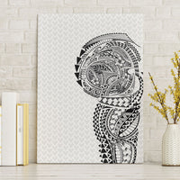 Hawaiian Traditional Tattoos Canvas Wall Art Kakau Tribal Tropical Plant Motif White Color LT03 Without Frame White - Polynesian Pride