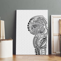 Hawaiian Traditional Tattoos Canvas Wall Art Kakau Tribal Tropical Plant Motif White Color LT03 - Polynesian Pride