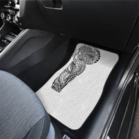 Hawaiian Traditional Tattoos Car Mats Kakau Tribal Tropical Plant Motif White Color LT03 - Polynesian Pride