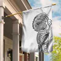 Hawaiian Traditional Tattoos Garden Flag Kakau Tribal Tropical Plant Motif White Color LT03 House Flag White - Polynesian Pride