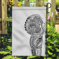 Hawaiian Traditional Tattoos Garden Flag Kakau Tribal Tropical Plant Motif White Color LT03 Garden Flag White - Polynesian Pride