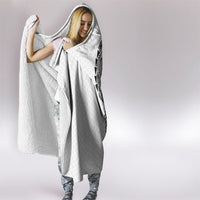 Hawaiian Traditional Tattoos Hooded Blanket Kakau Tribal Tropical Plant Motif White Color LT03 - Polynesian Pride