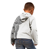 Hawaiian Traditional Tattoos Kid Hoodie Kakau Tribal Tropical Plant Motif White Color LT03 - Polynesian Pride