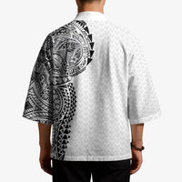 Hawaiian Traditional Tattoos Kimono Kakau Tribal Tropical Plant Motif White Color LT03 - Polynesian Pride