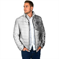 Hawaiian Traditional Tattoos Padded Jacket Kakau Tribal Tropical Plant Motif White Color LT03 - Polynesian Pride