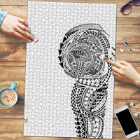 Hawaiian Traditional Tattoos Puzzle Kakau Tribal Tropical Plant Motif White Color LT03 White - Polynesian Pride