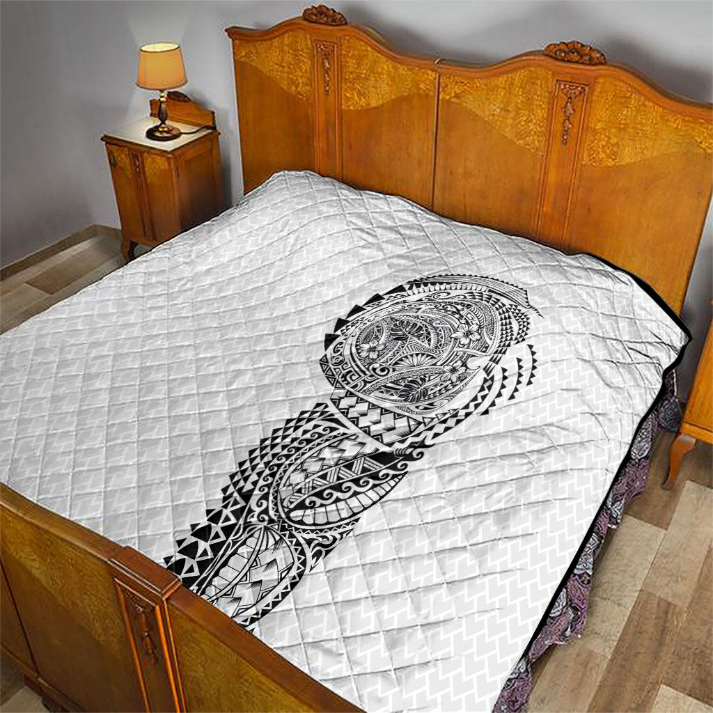 Hawaiian Traditional Tattoos Quilt Kakau Tribal Tropical Plant Motif White Color LT03 - Polynesian Pride
