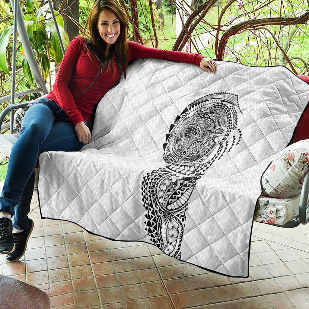 Hawaiian Traditional Tattoos Quilt Kakau Tribal Tropical Plant Motif White Color LT03 - Polynesian Pride