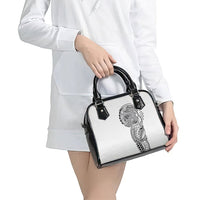 Hawaiian Traditional Tattoos Shoulder Handbag Kakau Tribal Tropical Plant Motif White Color LT03 - Polynesian Pride