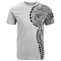 Hawaiian Traditional Tattoos T Shirt Kakau Tribal Tropical Plant Motif White Color LT03 White - Polynesian Pride