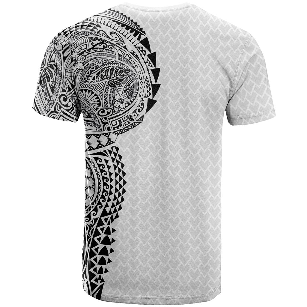 Hawaiian Traditional Tattoos T Shirt Kakau Tribal Tropical Plant Motif White Color LT03 - Polynesian Pride