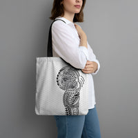 Hawaiian Traditional Tattoos Tote Bag Kakau Tribal Tropical Plant Motif White Color LT03 - Polynesian Pride