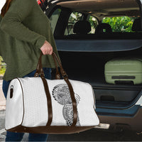 Hawaiian Traditional Tattoos Travel Bag Kakau Tribal Tropical Plant Motif White Color LT03 - Polynesian Pride