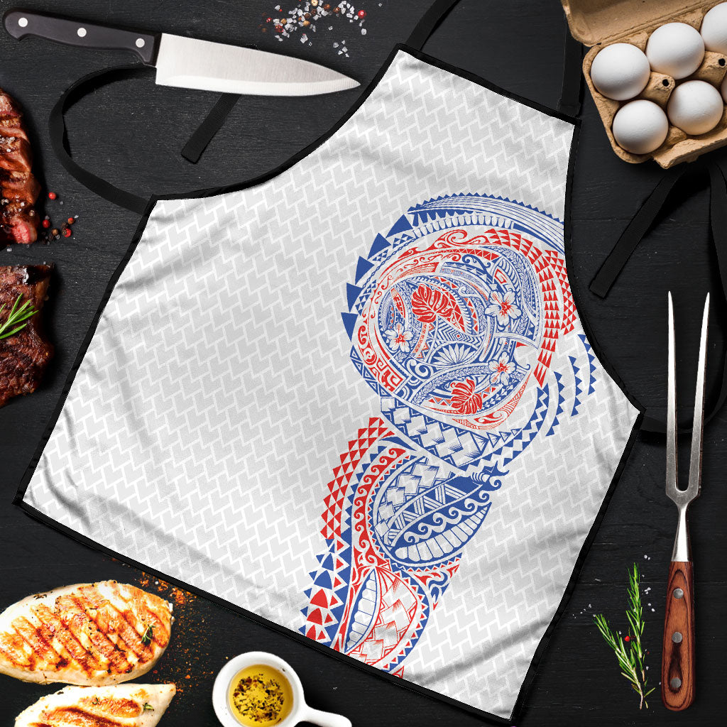 Hawaiian Traditional Tattoos Apron Kakau Tribal Tropical Plant Motif Hawaii Flag Color Inspired LT03 Multicolor - Polynesian Pride