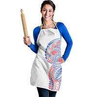 Hawaiian Traditional Tattoos Apron Kakau Tribal Tropical Plant Motif Hawaii Flag Color Inspired LT03 - Polynesian Pride